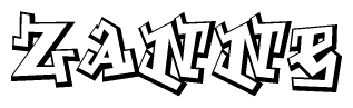 The clipart image features a stylized text in a graffiti font that reads Zanne.