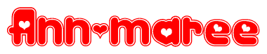 The image displays the word Ann-maree written in a stylized red font with hearts inside the letters.