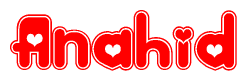 The image displays the word Anahid written in a stylized red font with hearts inside the letters.