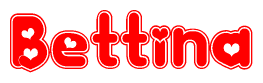 The image displays the word Bettina written in a stylized red font with hearts inside the letters.