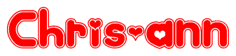 The image displays the word Chris-ann written in a stylized red font with hearts inside the letters.