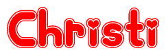 The image displays the word Christi written in a stylized red font with hearts inside the letters.