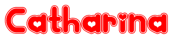 The image displays the word Catharina written in a stylized red font with hearts inside the letters.