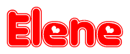The image is a clipart featuring the word Elene written in a stylized font with a heart shape replacing inserted into the center of each letter. The color scheme of the text and hearts is red with a light outline.