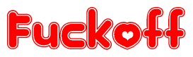 The image displays the word Fuckoff written in a stylized red font with hearts inside the letters.