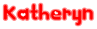 The image displays the word Katheryn written in a stylized red font with hearts inside the letters.