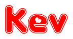 The image displays the word Kev written in a stylized red font with hearts inside the letters.