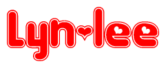 The image displays the word Lyn-lee written in a stylized red font with hearts inside the letters.