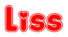 The image displays the word Liss written in a stylized red font with hearts inside the letters.