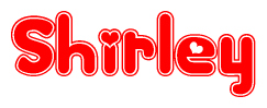 The image displays the word Shirley written in a stylized red font with hearts inside the letters.