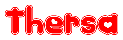 The image displays the word Thersa written in a stylized red font with hearts inside the letters.