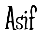 The image is of the word Asif stylized in a cursive script.