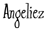 The image is of the word Angeliez stylized in a cursive script.