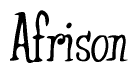 The image is a stylized text or script that reads 'Afrison' in a cursive or calligraphic font.