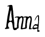 The image is a stylized text or script that reads 'Anna' in a cursive or calligraphic font.