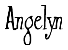 The image is of the word Angelyn stylized in a cursive script.