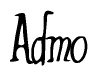 The image is a stylized text or script that reads 'Admo' in a cursive or calligraphic font.
