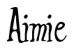 The image is of the word Aimie stylized in a cursive script.