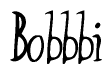 The image is of the word Bobbbi stylized in a cursive script.