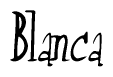 The image is of the word Blanca stylized in a cursive script.