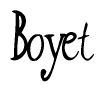 The image contains the word 'Boyet' written in a cursive, stylized font.