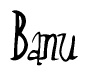 The image is of the word Banu stylized in a cursive script.