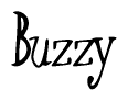 The image contains the word 'Buzzy' written in a cursive, stylized font.