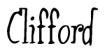 The image is a stylized text or script that reads 'Clifford' in a cursive or calligraphic font.