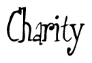 The image contains the word 'Charity' written in a cursive, stylized font.