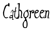 The image contains the word 'Cathgreen' written in a cursive, stylized font.