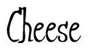 The image contains the word 'Cheese' written in a cursive, stylized font.