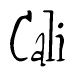 The image is of the word Cali stylized in a cursive script.