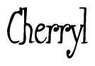 The image is of the word Cherryl stylized in a cursive script.
