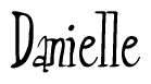 The image is a stylized text or script that reads 'Danielle' in a cursive or calligraphic font.