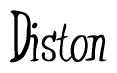 The image contains the word 'Diston' written in a cursive, stylized font.