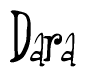 The image is a stylized text or script that reads 'Dara' in a cursive or calligraphic font.
