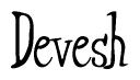 The image contains the word 'Devesh' written in a cursive, stylized font.