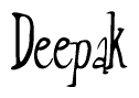 The image contains the word 'Deepak' written in a cursive, stylized font.
