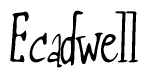 The image contains the word 'Ecadwell' written in a cursive, stylized font.