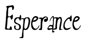 The image contains the word 'Esperance' written in a cursive, stylized font.