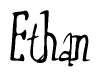 The image contains the word 'Ethan' written in a cursive, stylized font.