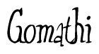 The image contains the word 'Gomathi' written in a cursive, stylized font.
