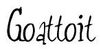 The image is of the word Goattoit stylized in a cursive script.