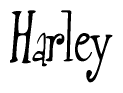 The image is a stylized text or script that reads 'Harley' in a cursive or calligraphic font.