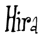 The image is of the word Hira stylized in a cursive script.