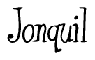 The image is of the word Jonquil stylized in a cursive script.