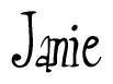 The image is a stylized text or script that reads 'Janie' in a cursive or calligraphic font.