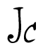 The image contains the word 'Jc' written in a cursive, stylized font.