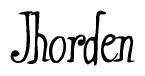 The image is of the word Jhorden stylized in a cursive script.