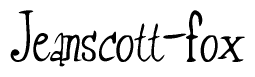 The image contains the word 'Jeanscott-fox' written in a cursive, stylized font.